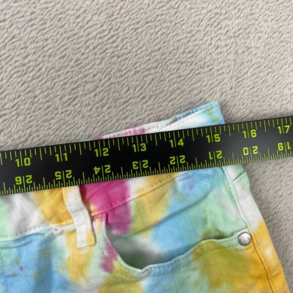 Judy Blue Woman's Tie-Dye Denim Shorts L Multicolor Cotton Blend Comfortable Sty - Picture 4 of 13